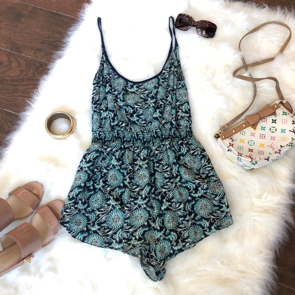 Darling Blue & Aqua Ecoté Romper- size Small
